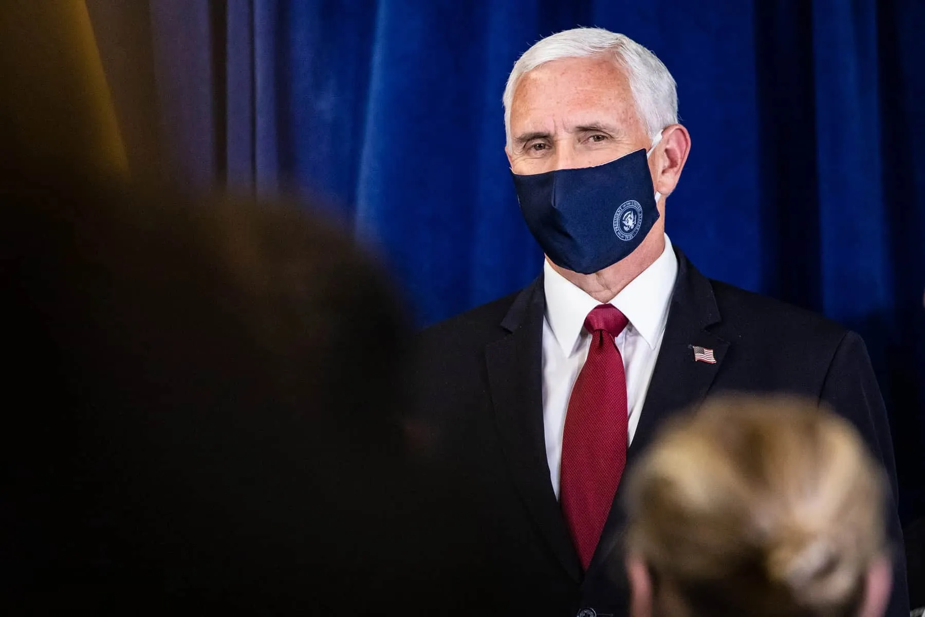 Vice President Mike Pence wearing a mask last week. President Trump has rarely worn one.Credit...Samuel Corum for The New York Times