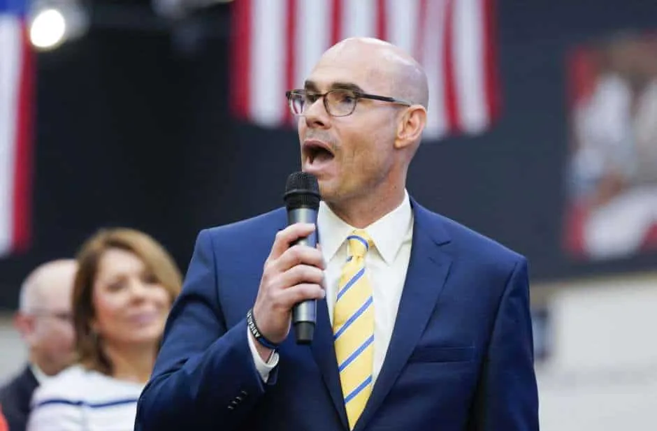 Texas Speaker of the Houston Dennis Bonnen talks to attendees during a signing of Harvey-related measures at Gallery Furniture on Thursday, June 13, 2019 in Houston. Photo: Elizabeth Conley, Houston Chronicle / Staff photographer