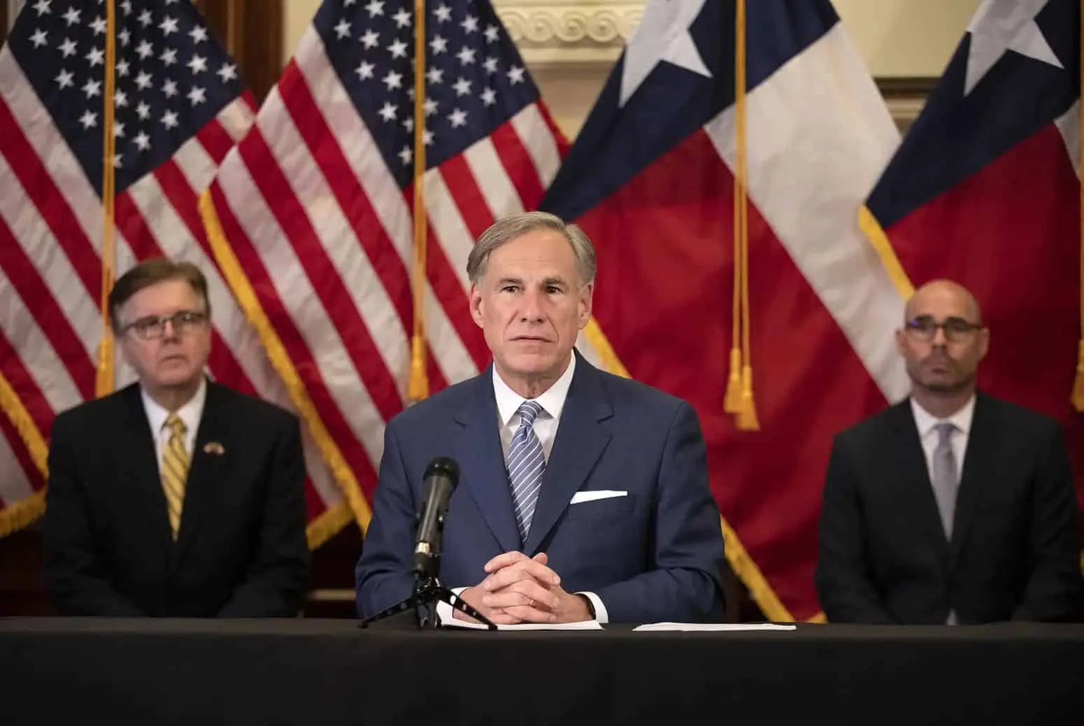 Gov. Greg Abbott announced a strike force last month that is in charge of laying steps to reopen the Texas economy. Photo credit: Miguel Gutierrez Jr./The Texas Tribune