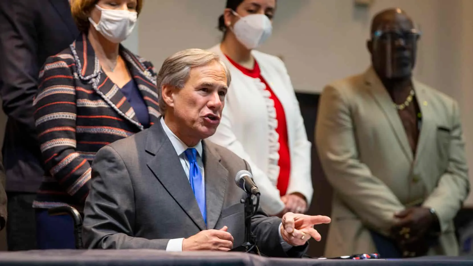 Governor Greg Abbott speaks at a press conference to announce legislative proposals related to public safety at the Dallas Police Association in Dallas Sept. Thursday, 24, 2020 . (Juan Figueroa/ The Dallas Morning News)(Juan Figueroa / Staff photographer)