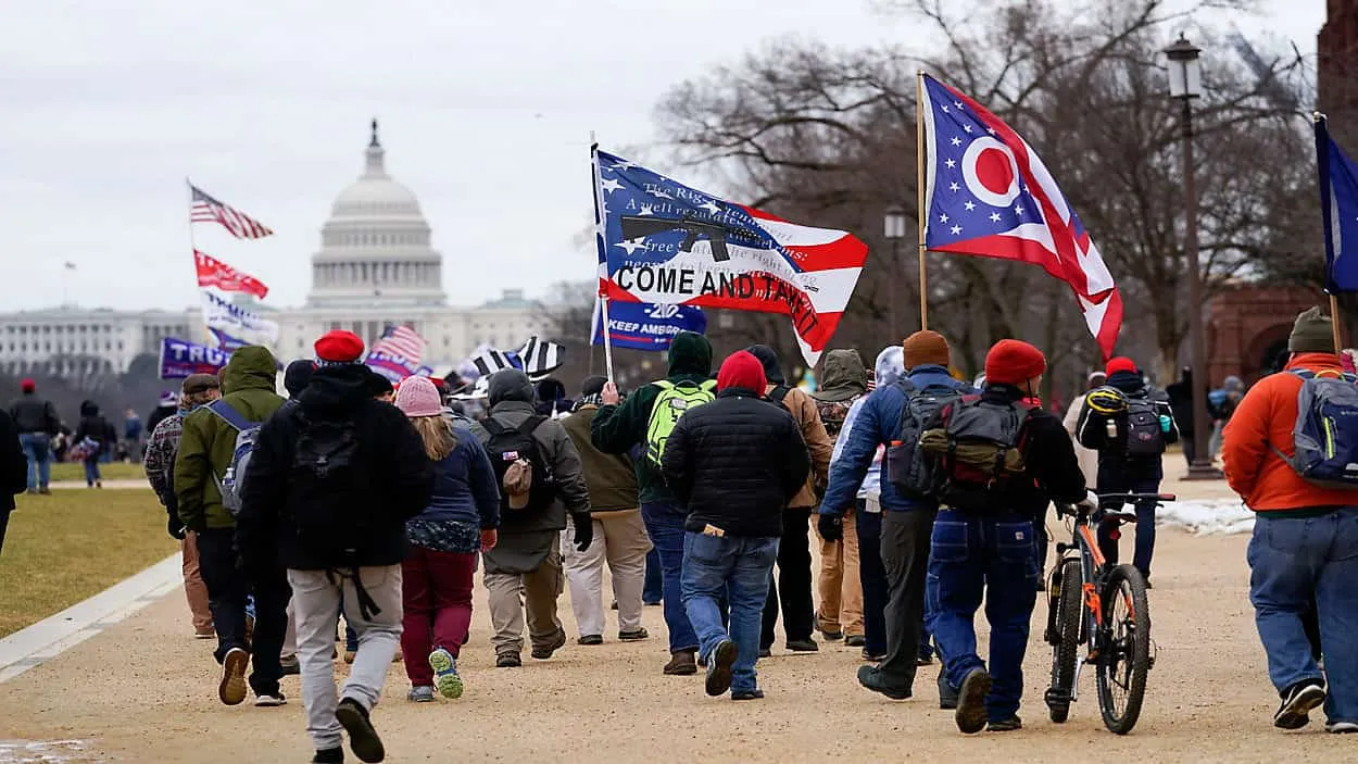 People attend a rally in Washington, Wednesday, Jan. 6, 2021, in support of President Donald Trump. (AP Photo/Carolyn Kaster)