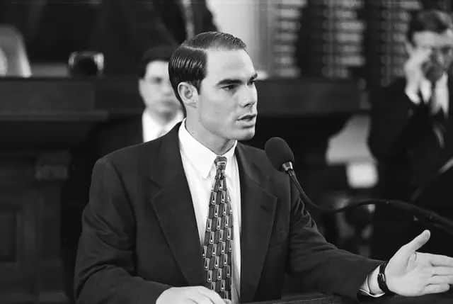 Dennis Bonnen in his first session as state representative in 1997. Bonnen on the floor of the House. Courtesy the Texas House of Representatives
