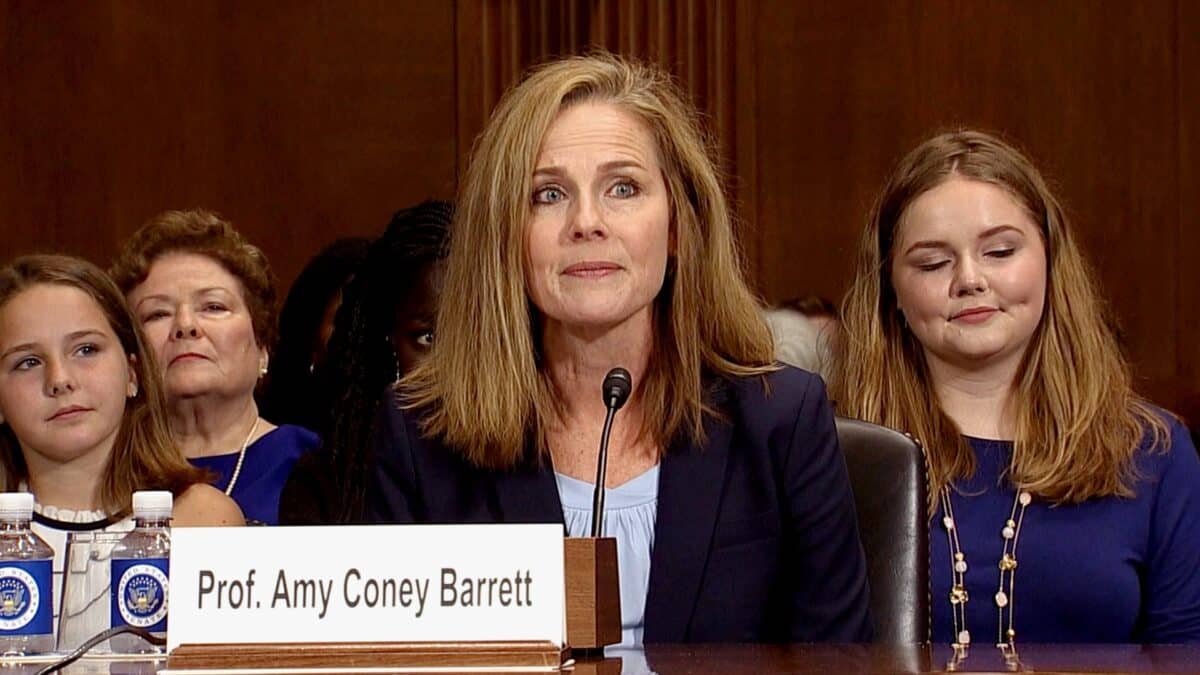 Judge Amy Coney Barrett during a Senate confirmation hearing