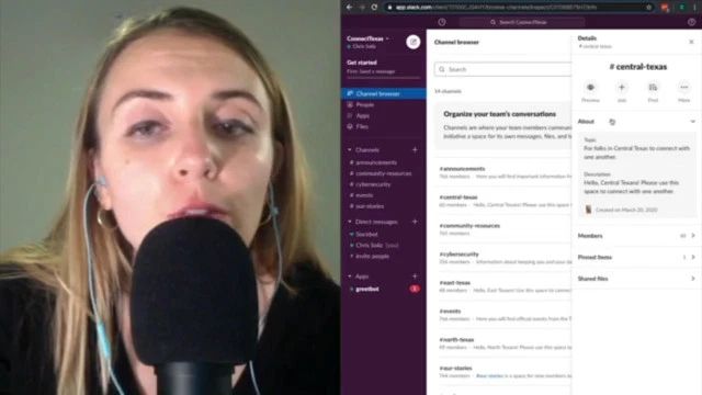 Olivia Stitilis Olivia Stitilis, organizing director for the Texas Democratic Party, speaks during a Facebook Live stream highlighting the party’s ConnectTexas platform. Photo Courtesy: Texas Democratic Party Facebook page