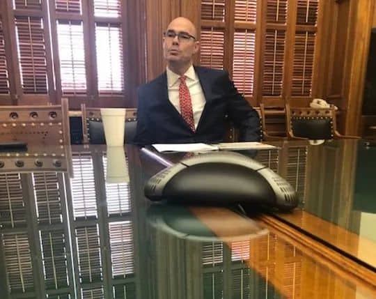e Speaker Dennis Bonnen talks with the reporters in the Texas Capitol, May 27, 2019. (Photo: John C. Moritz/USA Today Network)